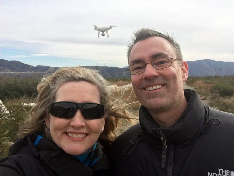 Jenny and Travis with Phantom 4 drone