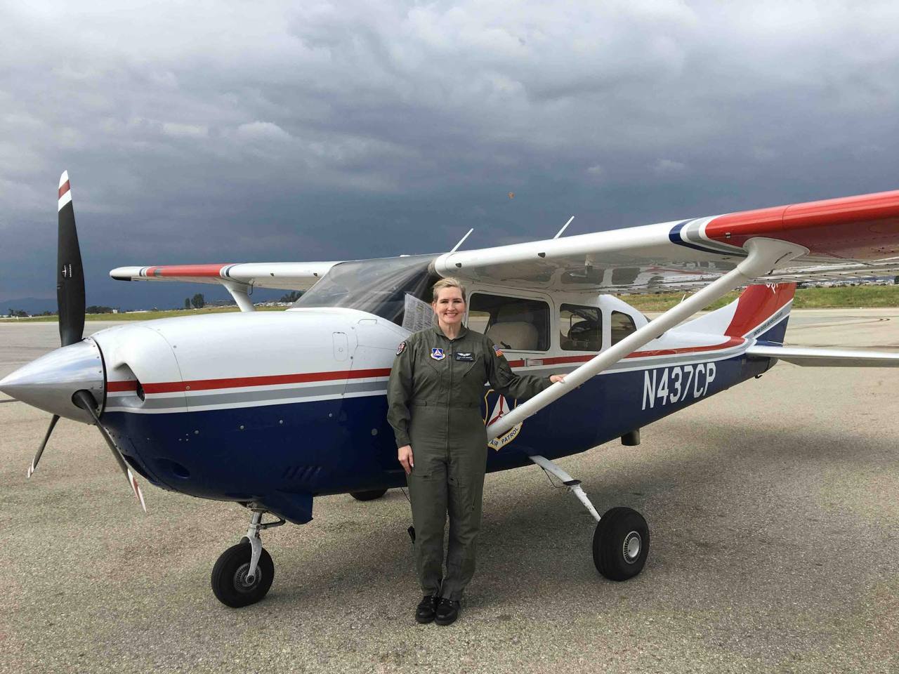 Capt. Jenny Lynn Burnett with CAP Cessna